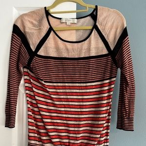 LOFT Striped pink and black top